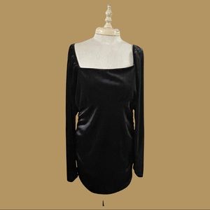 Black Velvet Mini Cocktail Dress